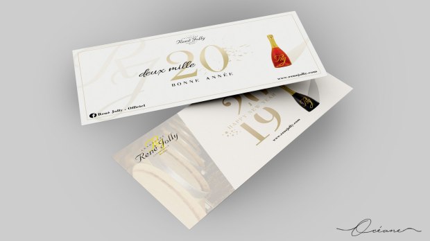 Carte de voeux champagne René Jolly